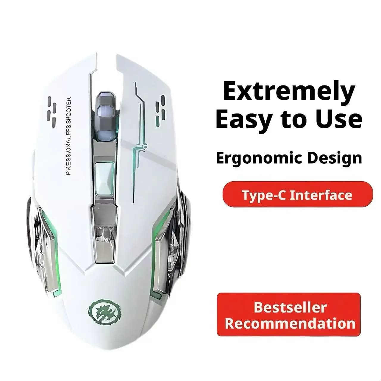 RGB Light Wireless Gaming Mouse Ergonomic 6 Button Adjustable DPI Mechanical Game Mice For PC Laptop E-sports Gamer Office