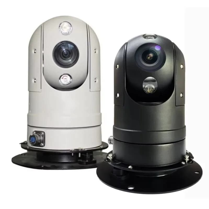 Telecamera di sicurezza IP PTZ Dome per veicoli, mini, da esterno, con zoom ottico 30X, 1080P, IR a lungo raggio, per montaggio su veicolo.