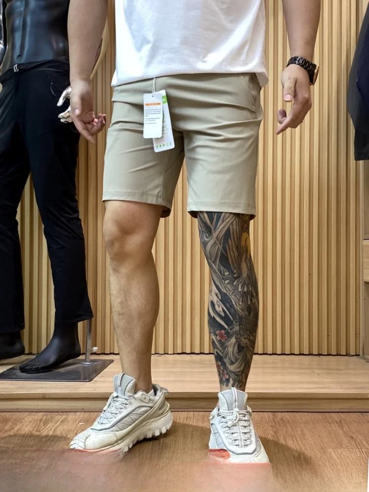 Quick Dry Breathable Summer Men's Outdoor High Elastic Comfortable Casual Shorts Fashionable Nylon Spandex Straight Leg Shorts