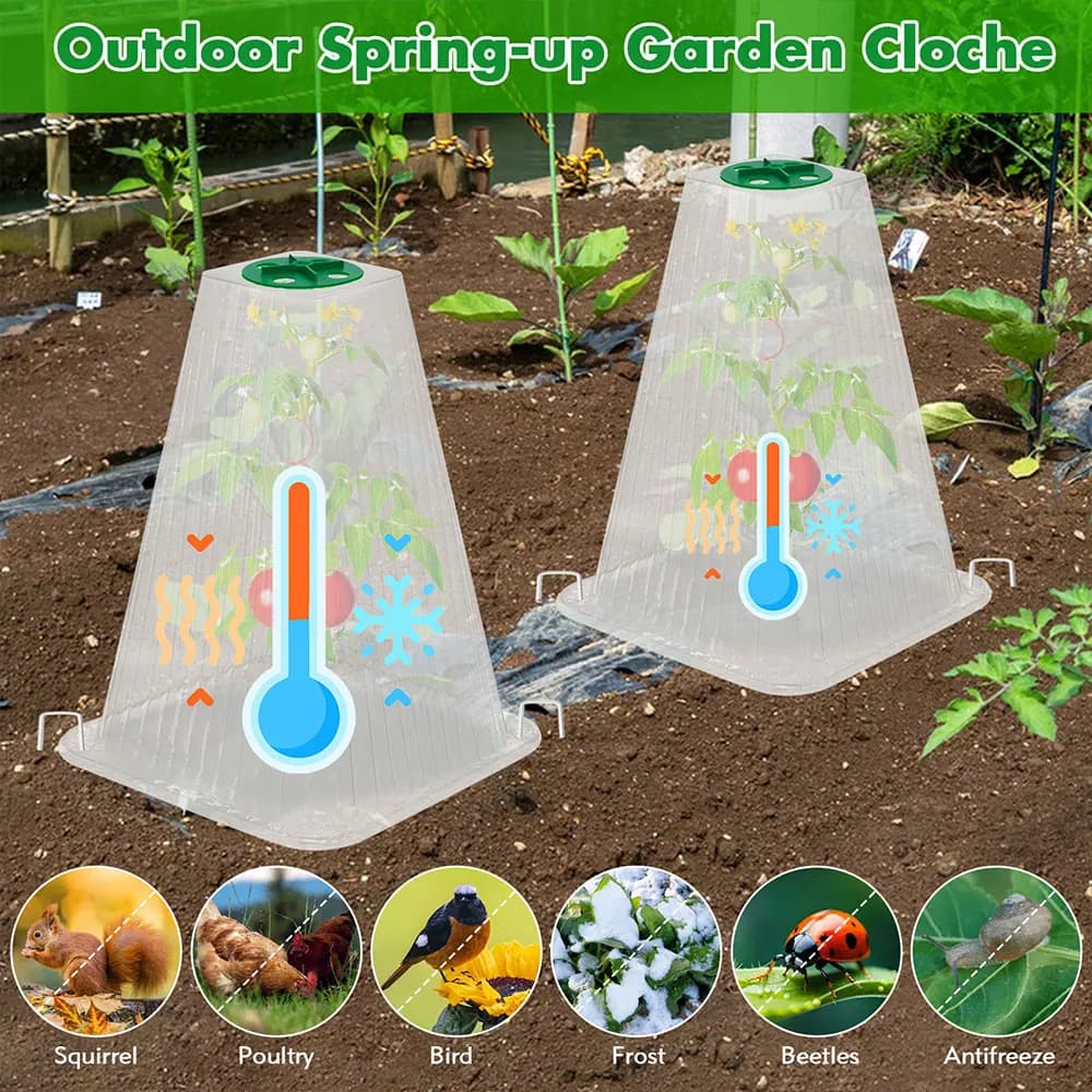 20 pieces of reusable garden mantles roofs for plants with adjustable ventilation top antifreeze protection and animals for plants seeds