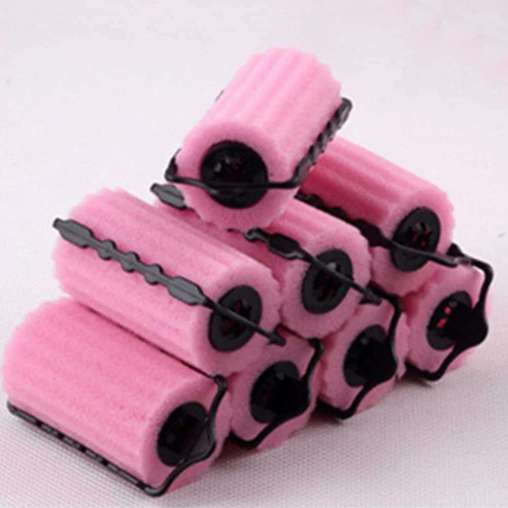 8 pieces hair curlers soft sponge rollers in foam for volume authorizing for sleep perm bigodini tools for hair curlers