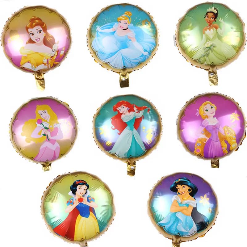 Palloncino foil bianco come la neve da 18 pollici Disney Princess Rapunzel, decorazioni per feste giocattolo per ragazze, regalo di compleanno, forniture per feste di festival