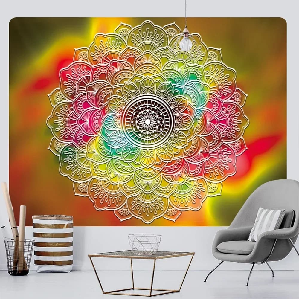 Mandala home decor arazzo hippie bohemian psichedelico scena camera da letto decorazione della parete telo mare tappetino yoga divano coperta