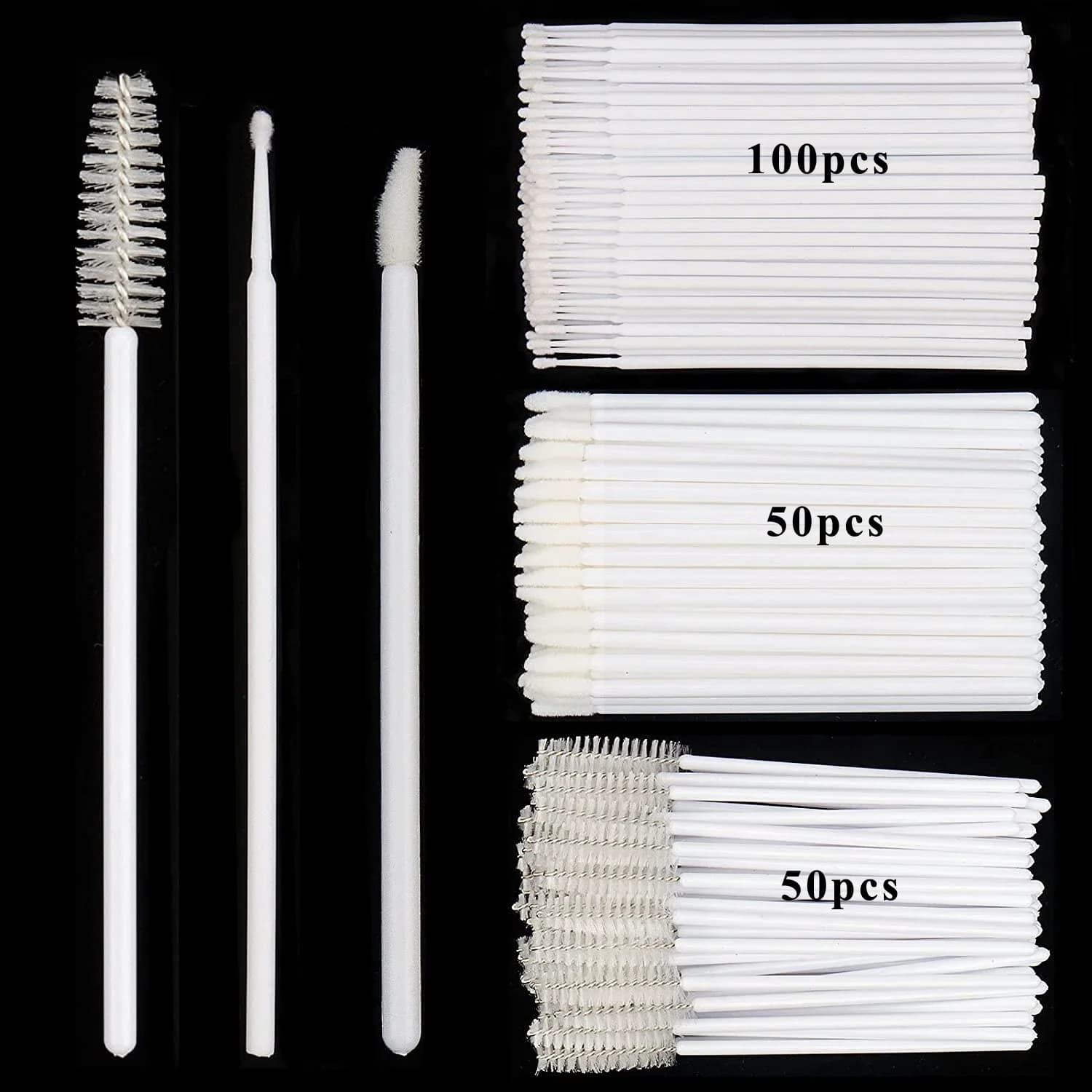Set di 200 Pennelli Monouso per Trucco, Spazzole per Mascara, Pennelli per Labbra, Microapplicatori per Extension Ciglia e Sopracciglia