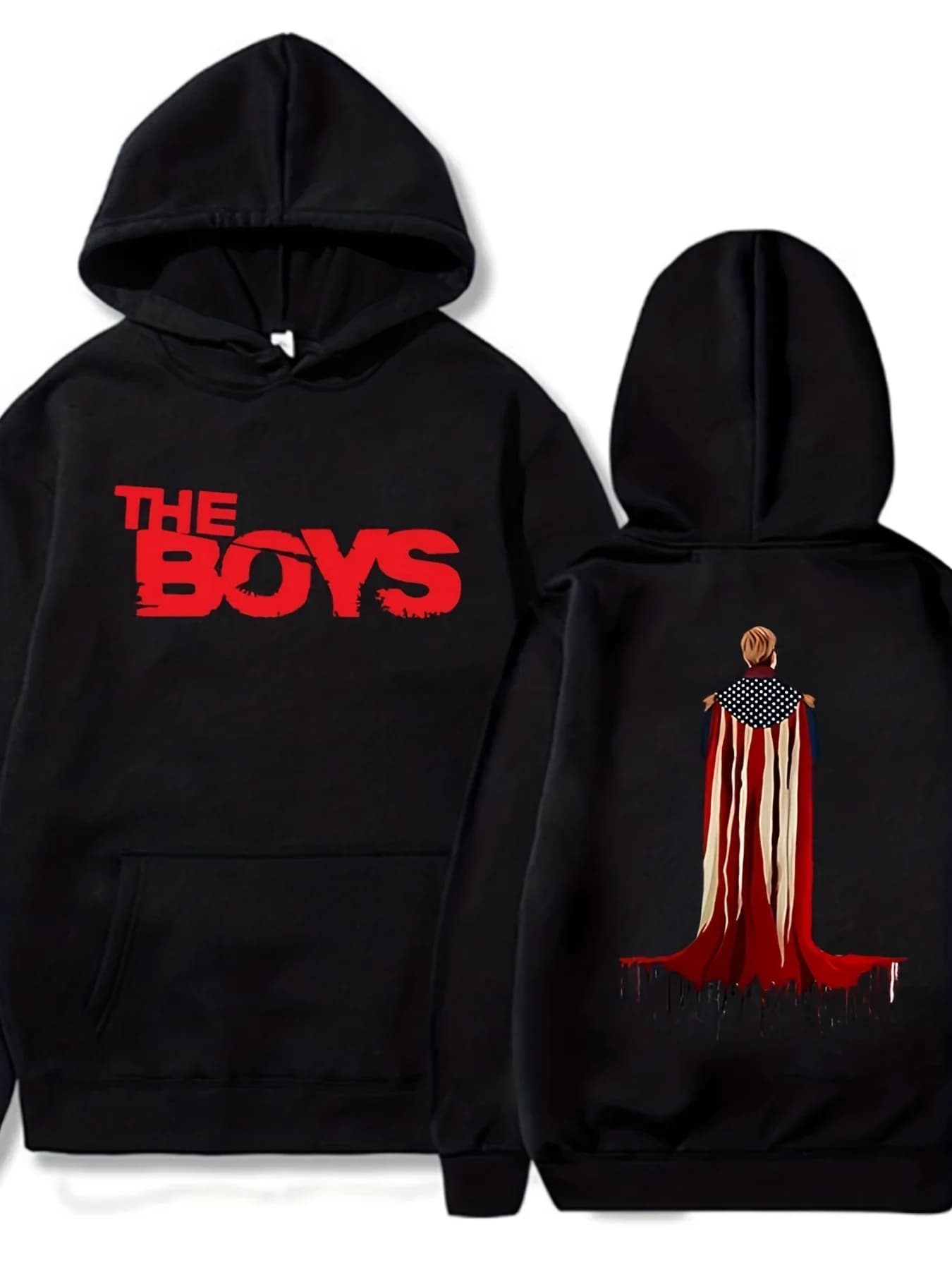 Hero Character Art Front-Back Printed Hoodie - Sport Shirt - Pop Culture Streetwear - Large Size Loose Hooded Top