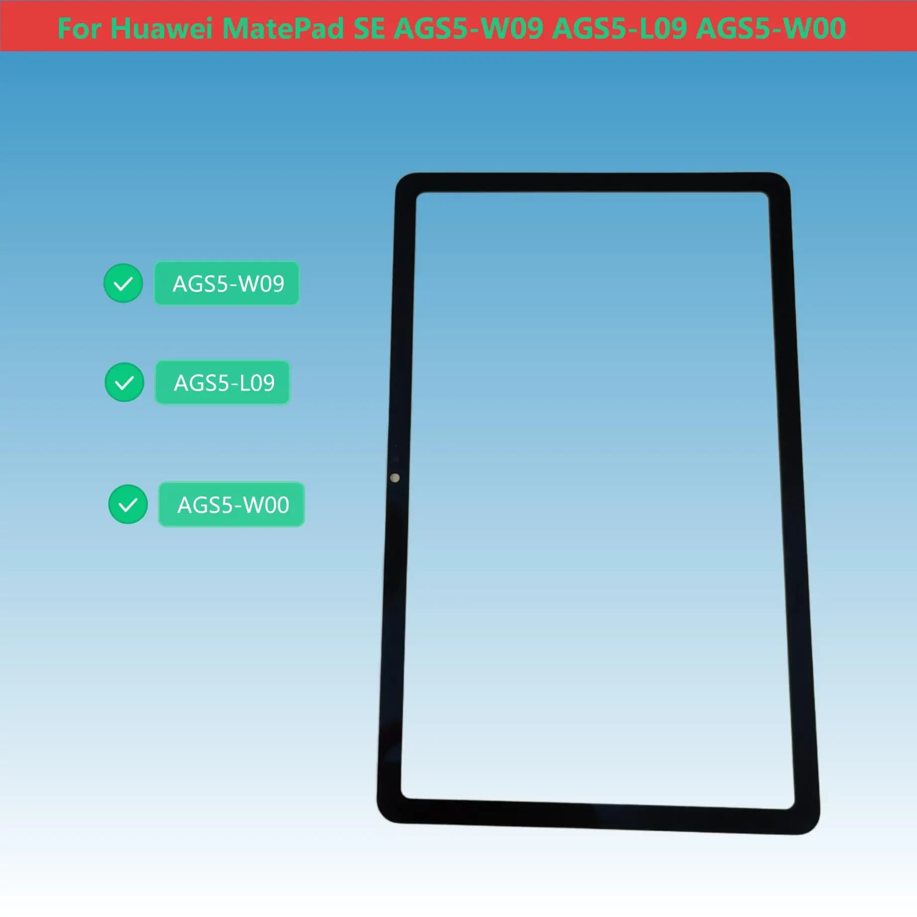 Pannello Touch Screen per Huawei MatePad SE 10.4 AGS5-W09 AGS5-L09 AGS5-W00, Vetro LCD Esterno Frontale con OCA # Colore: On