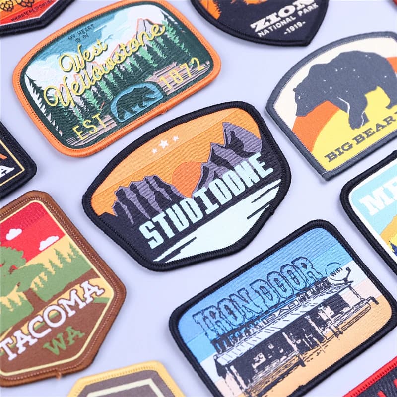 Paesaggio naturale all'aperto Patch ad anello con gancio Distintivi da alpinismo Parco foresta nazionale Fai da te da cucire su toppe per vestiti Packback