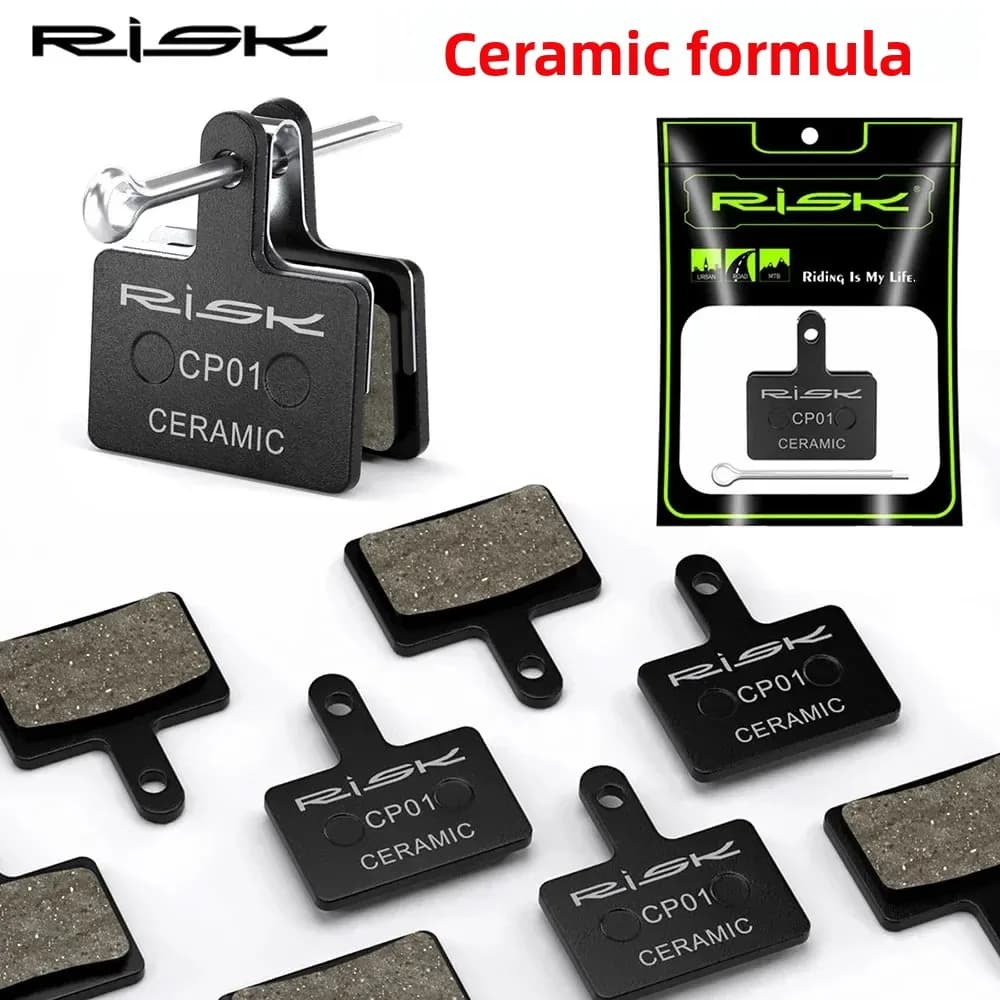 Pastiglie Freno in Ceramica RISK per MTB, Resistenti per Freni a Disco Idraulici di Biciclette da Montagna, Compatibili con SHIMANO M315/355/375/395/416/515