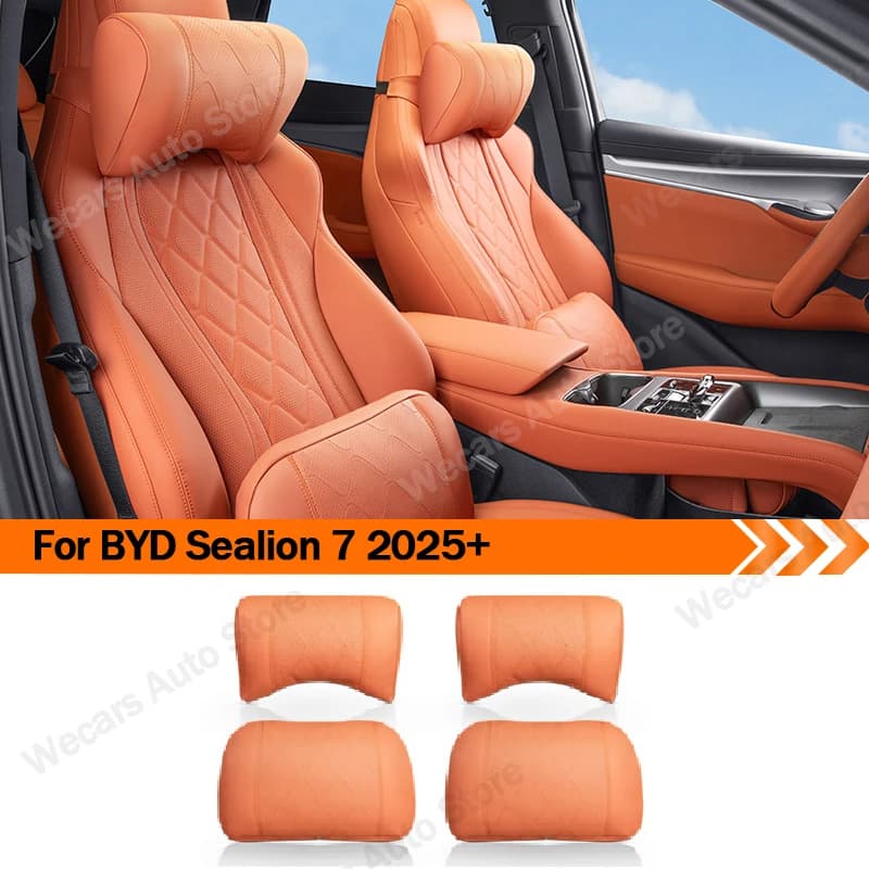 Per BYD SeaLion 07 2025+ sedile in pelle poggiatesta cuscino per il collo supporto lombare supporto per sedile accessori interni auto