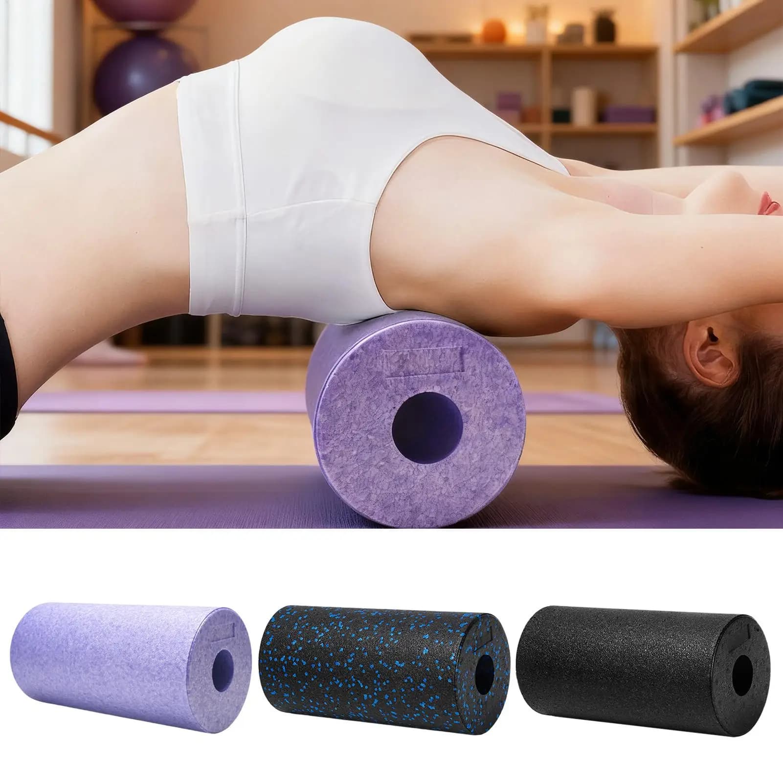 Massage Foam Roller for Muscle Massage Relaxation Body Slimming Yoga Column Fitness Equipment Hollow Column Muscle Recovery Tool
