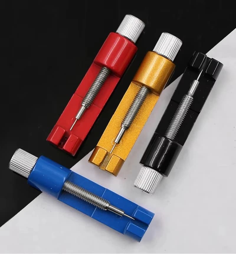 Strumento per la riparazione di orologi in metallo, attrezzo per la regolazione del cinturino con strumento per la rimozione dei perni del bracciale, facile da usare per rimuovere e regolare.