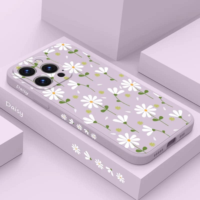 Windmill Daisies Phone Case For iPhone 14 13 12 Nice 11 Pro Max Plus Liquid Silicone Soft Cover