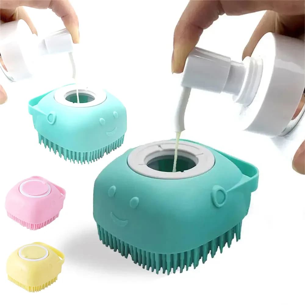 Spazzola per massaggio schiumogeno da bagno in silicone per animali domestici Bagno multifunzionale Cucciolo di cane grande Gatto Accessori di sicurezza morbidi per cani Gatti Strumenti