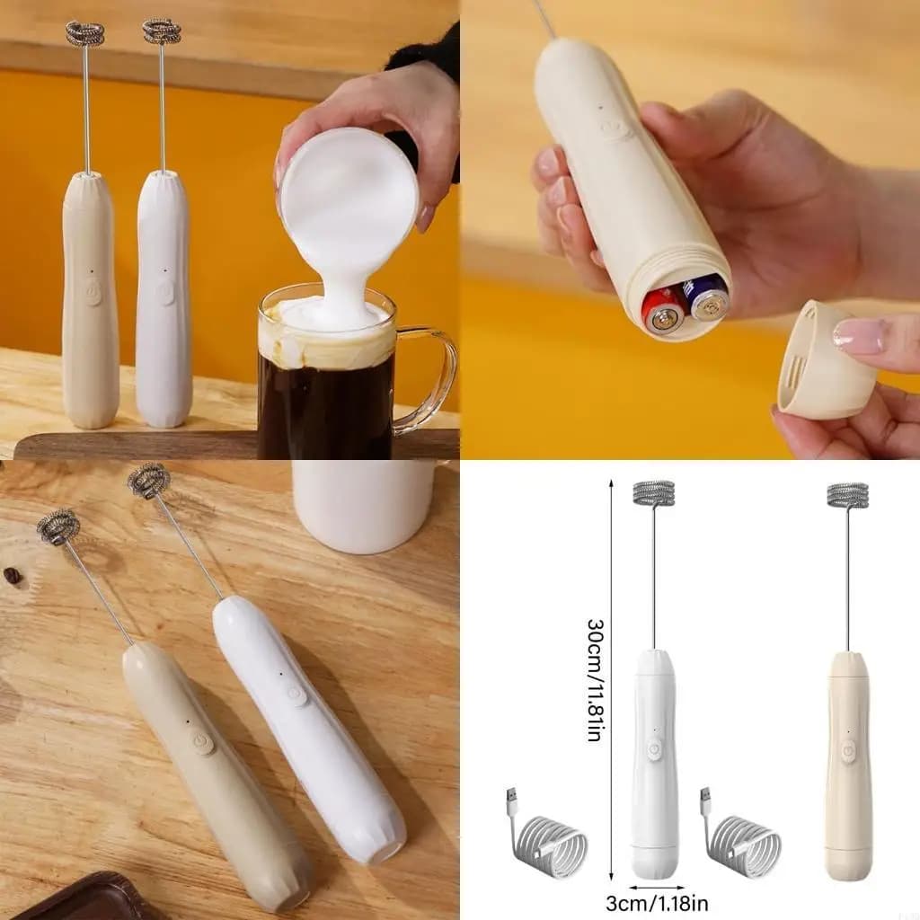 F19B Portable Electric Eggs Beater Handheld Milk Frother Eggs Whisk Hand Blenders