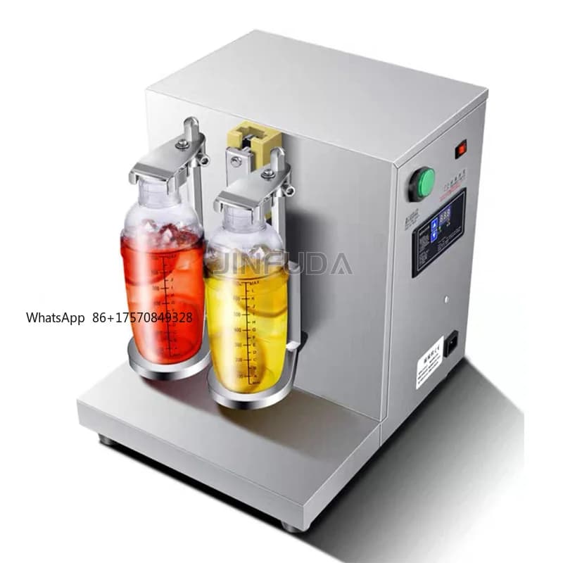 Electric Smoothie Shaker Double Bottles 500ml/700ml Stainless Steel Shaker Automatic Cocktail Machine