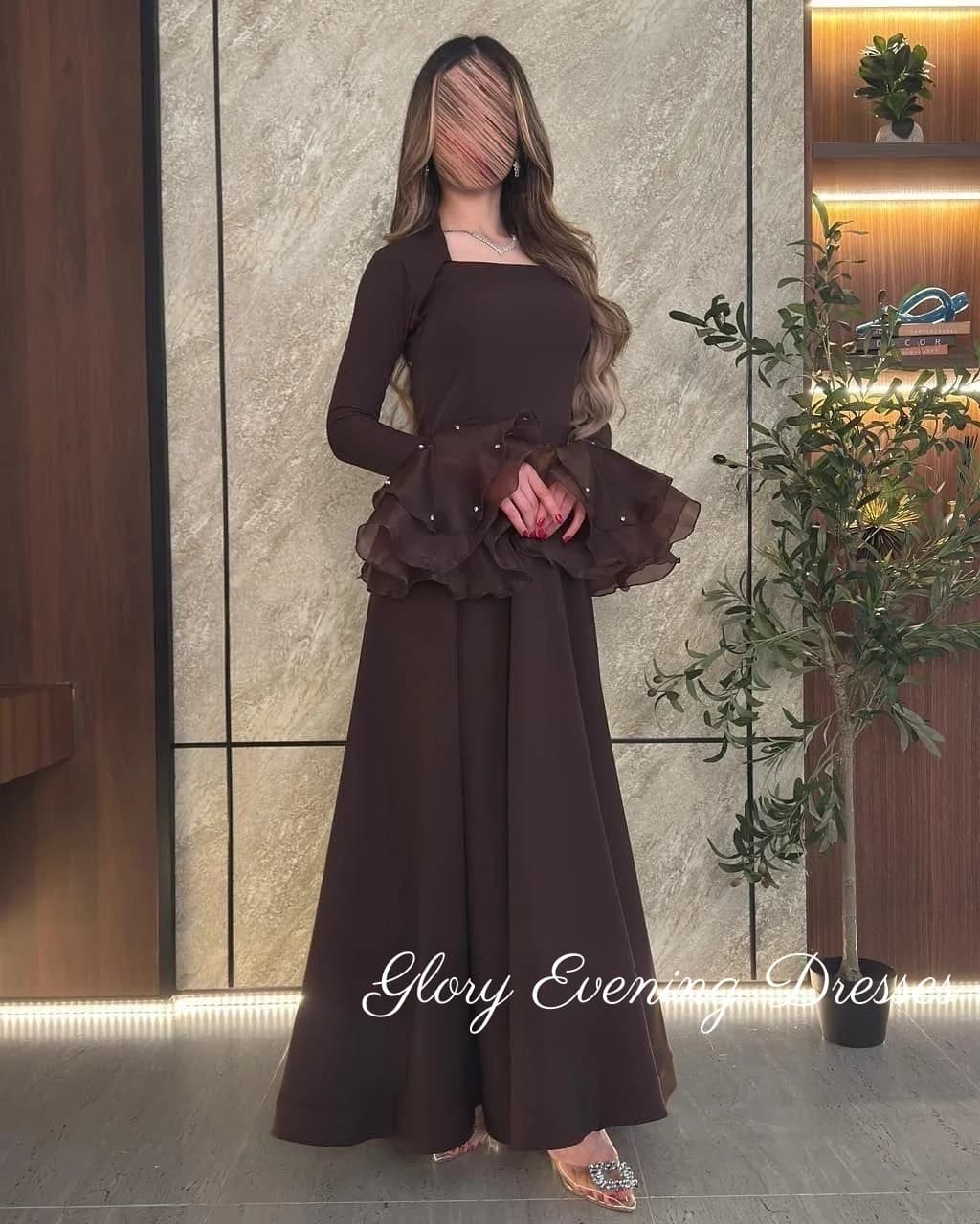 Abiti da ballo eleganti senza spalline Abiti da sera con scollo quadrato Robes De Abiti da festa formali Abito da sposa personalizzato dell'Arabia Saudita