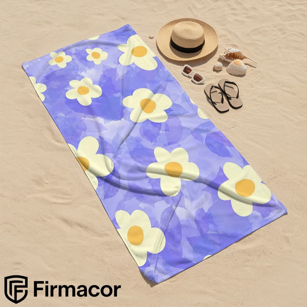 Purple Leaf Flower Microfiber Beach Towel Quick Dry Sand Free Oversized Soft Absorbent Bath Towel for Swimming Pool Travel Gym
