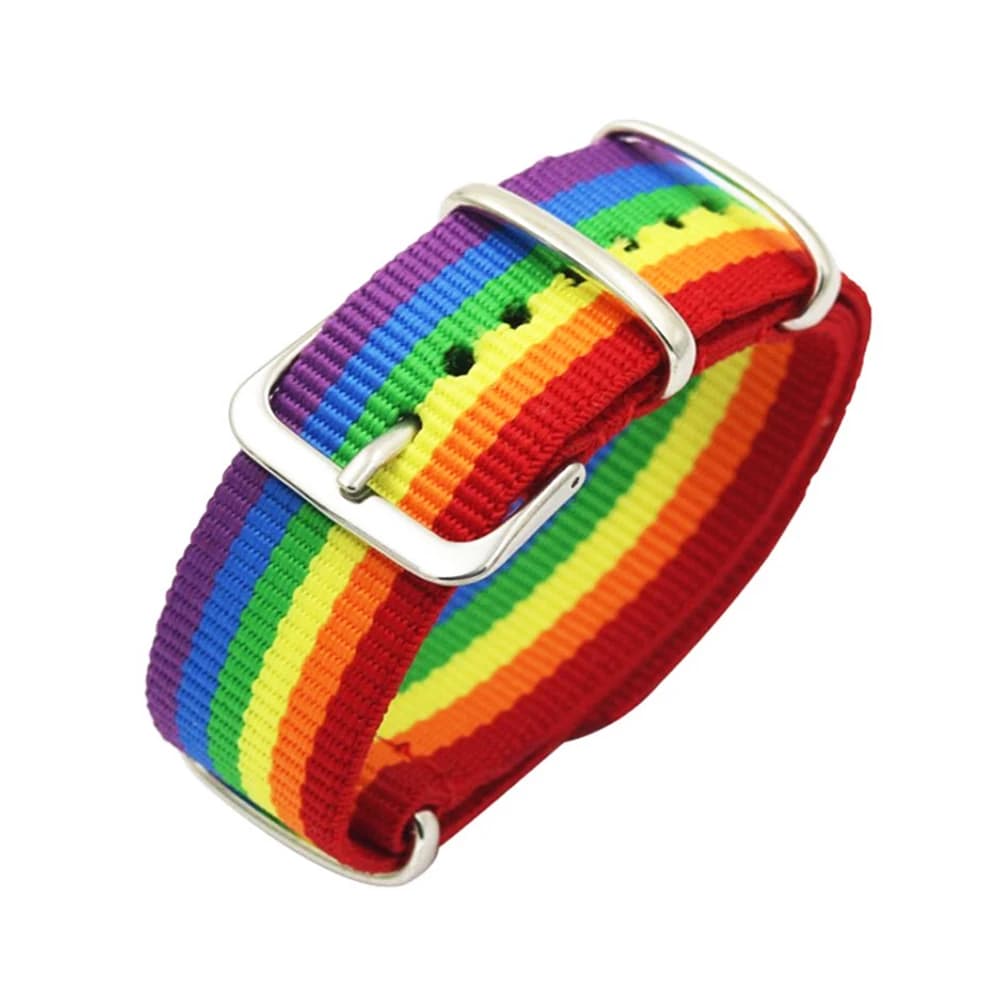 Braccialetto Arcobaleno in Nylon alla Moda per Uomini e Donne, Lesbiche, Gay, Bisessuali, Coppie, Amicizia, Gioielli Intrecciati, Cinturino per Orologio
