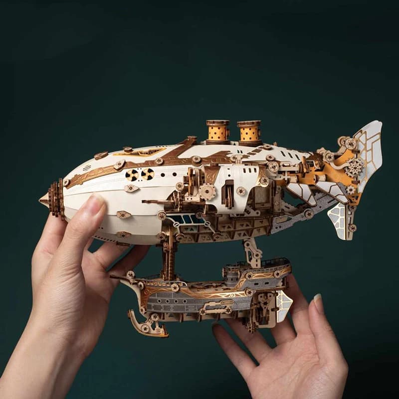 Fai da te Fantasy Aircraft 3D Building Block in legno Modello in miniatura assemblare giocattoli per bambino Regalo di compleanno per adulti Casa
