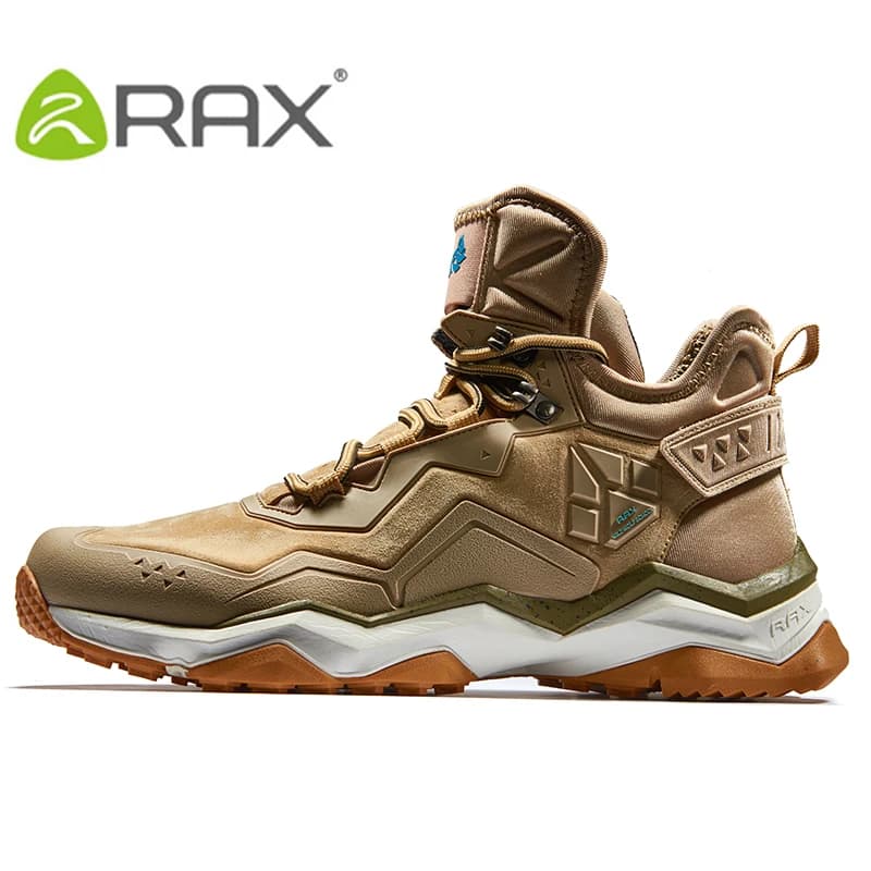 RAX men's trekking shoes Mid-top Sneaker men's waterproof outdoor boots Trekking leather boots Trail Camping Climbing Sneakers women's hunting
