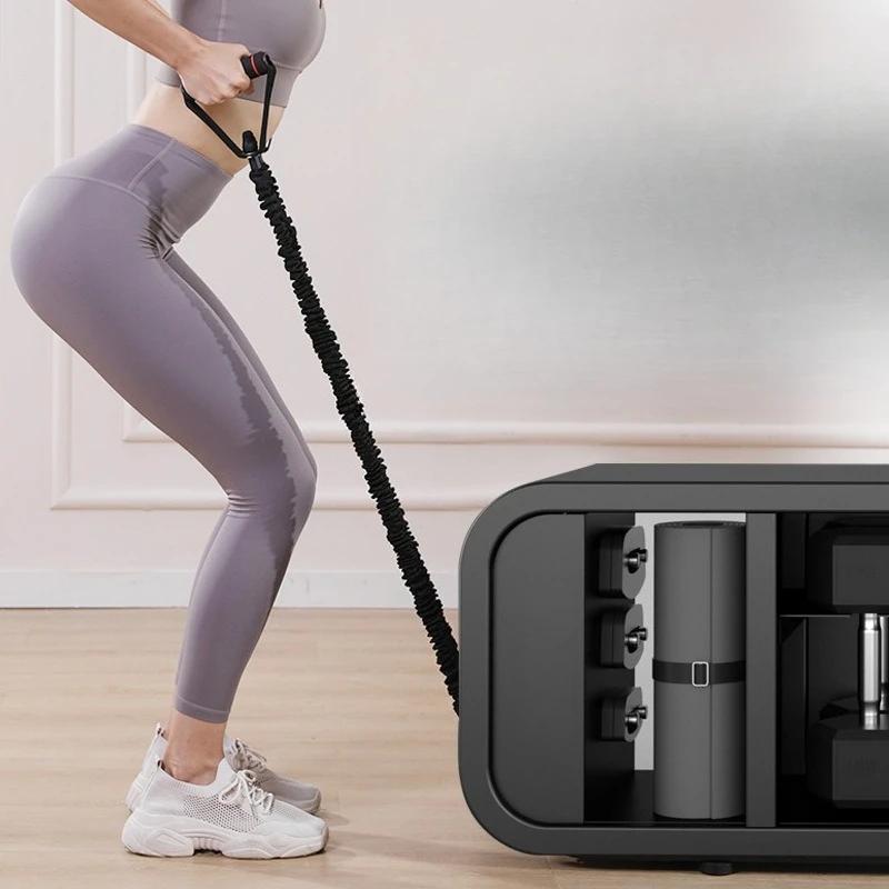 Sgabello portaoggetti multifunzionale con manubri, sedia fitness, corda di tensione commerciale, attrezzatura per allenamento fitness con nucleo due in uno