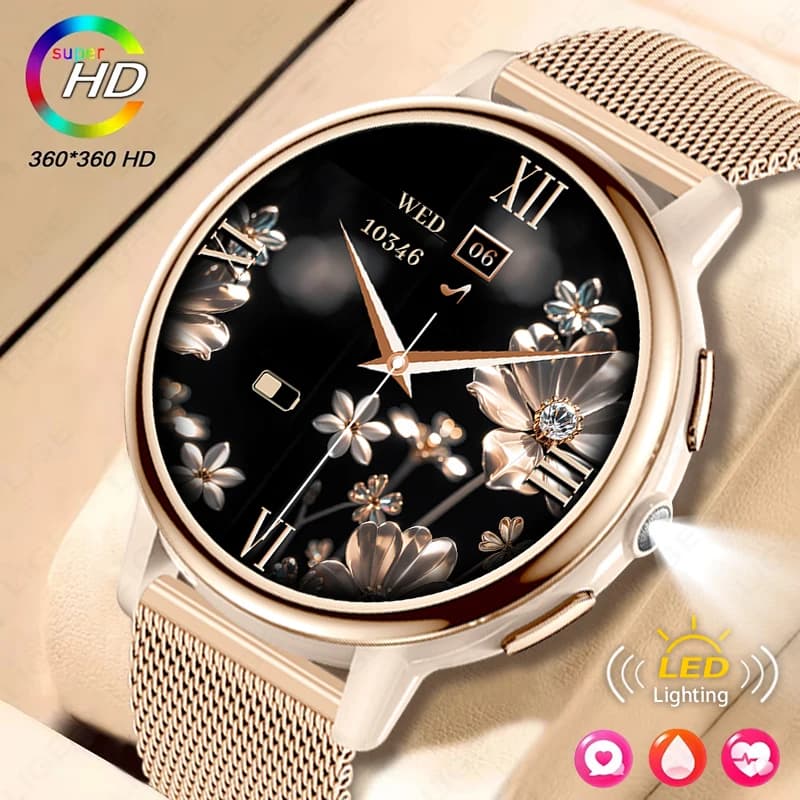 LIGE Fashion Smart Watch Donna Sport Fitness Orologi Impermeabile Bluetooth Chiamata Assistente vocale Smartwatch da donna per Android IOS