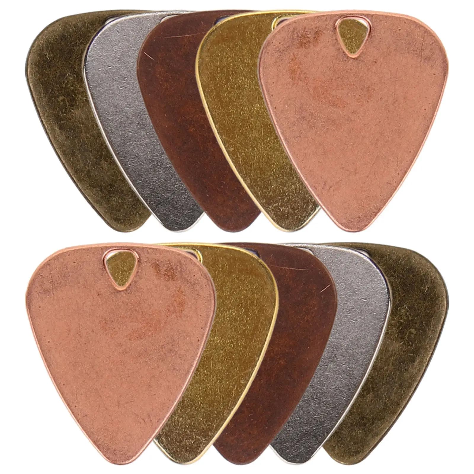 10Pcs Fashion Color Metal Guitar Picks Zinc Alloy Thumb Picks for Acoustic Electric Bass Ukulele Reduced Hand Fatigue Wide
