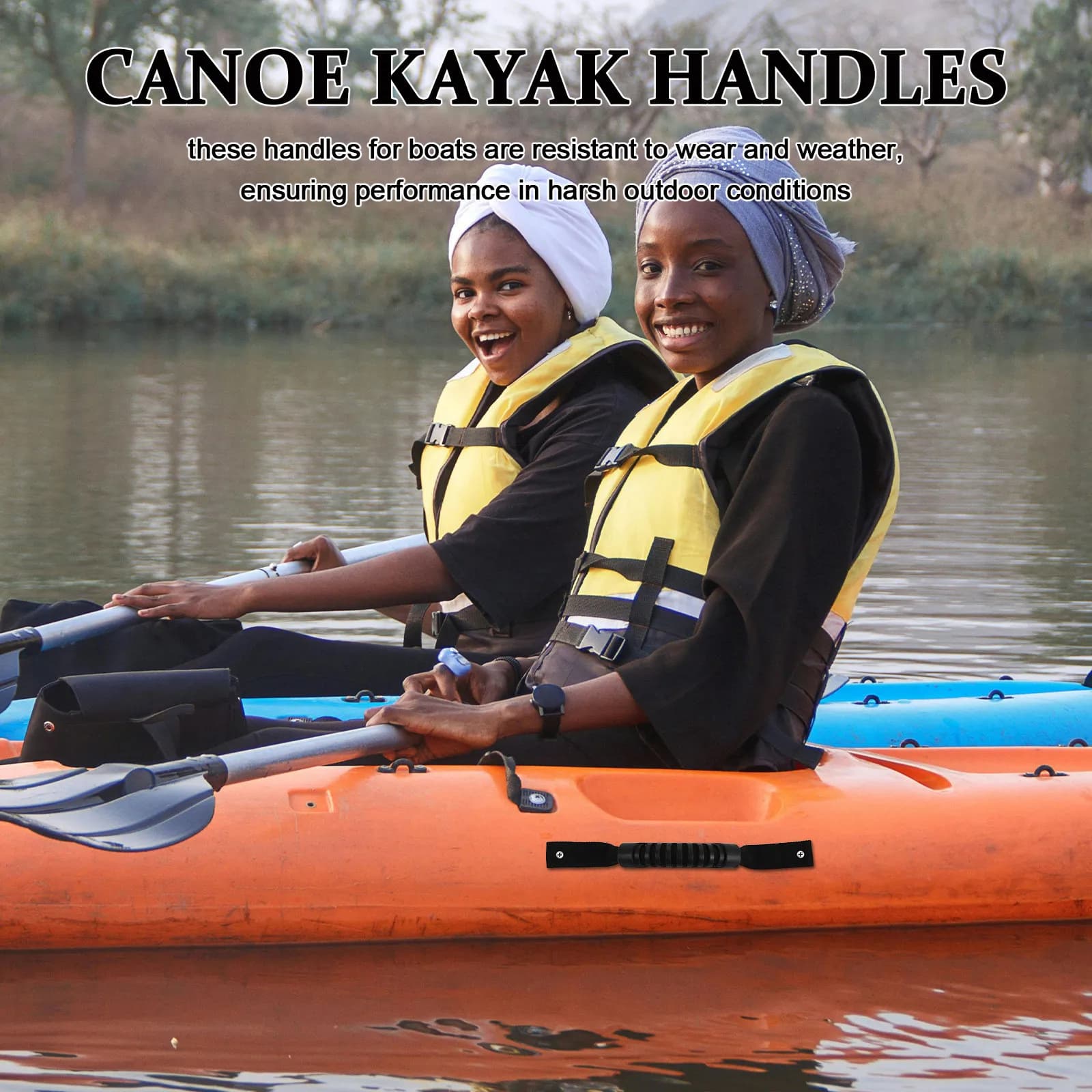 4Pcs Canoe Kayak Handles Heavy Duty Nylon PVC Strap Boat Grab Handles Paddle Board Carry Handle Repair Kit Universal Paddle