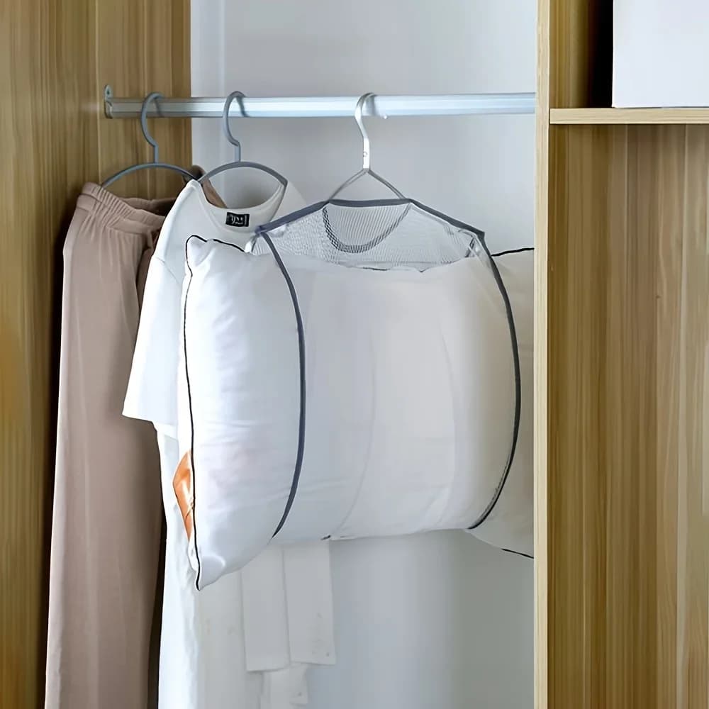 1 multifunctional network for drying linen, pillows and toys, for the care of fabrics, space-saving and organizational mesh bag