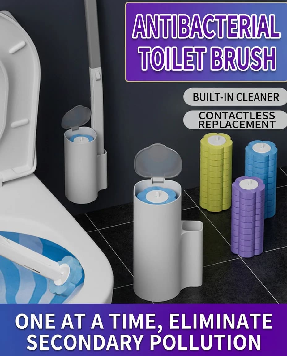 Sistema di Spazzole per WC Usa e Getta, 18 Testine di Ricambio con Profumo Oceanico, Deodorante Integrato, Design a Parete, Non Lascia Punti Morti