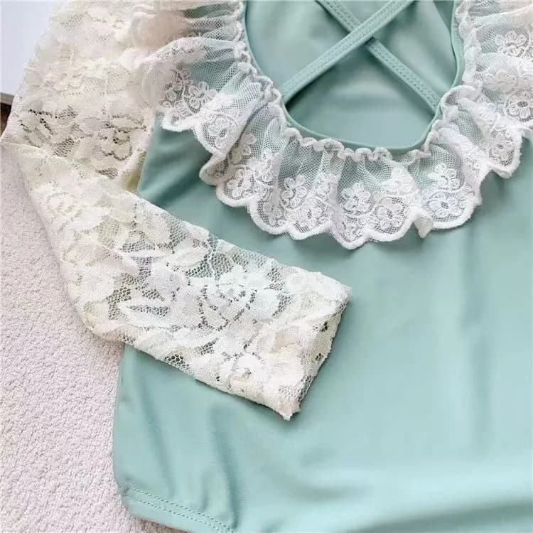 Jumpsuit + hood 2 pieces swimsuits in lace without sleeves summer bathing suits 1-5 years swimsuit for baby swimsuit