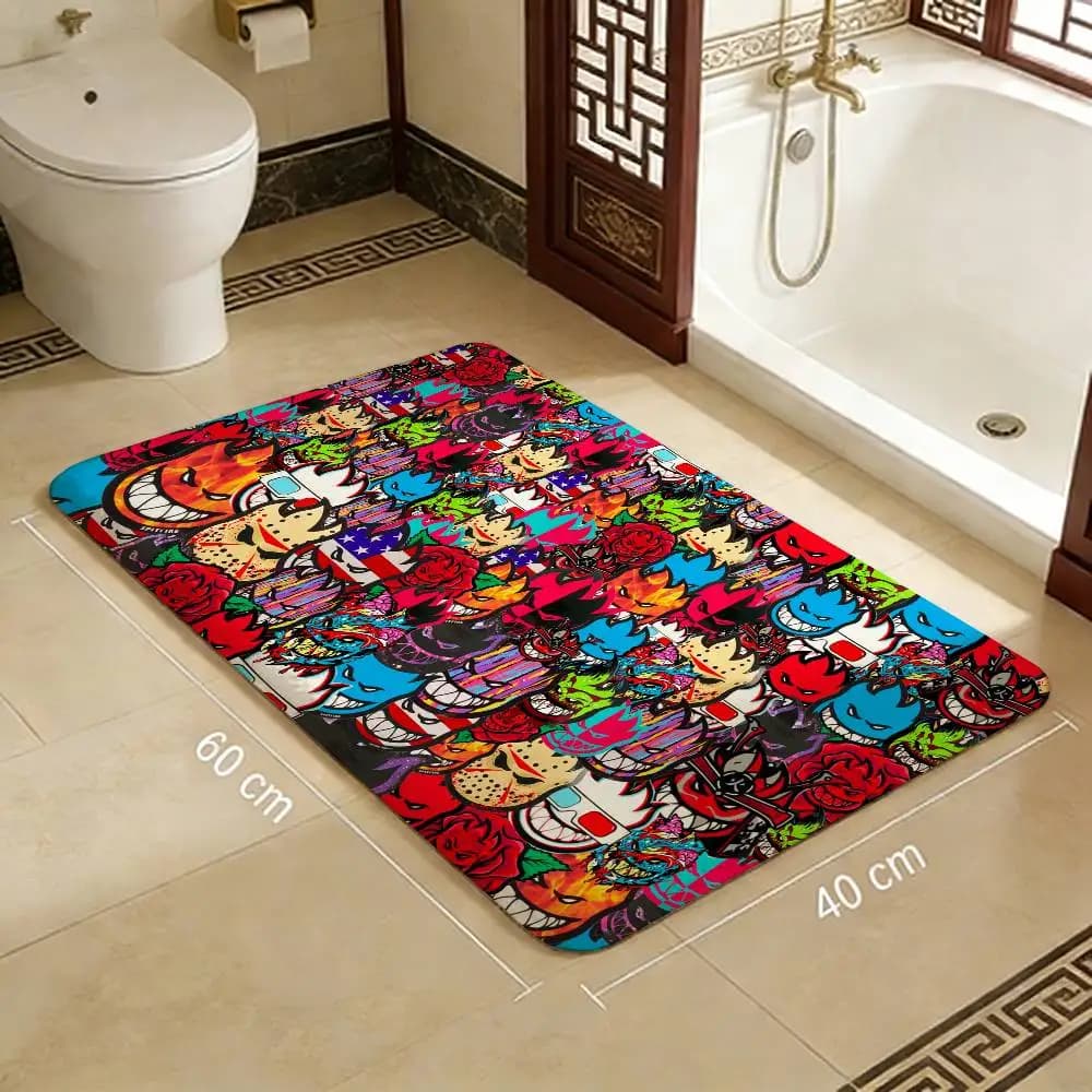 S-Spitfire W-Wheels Indoor Mats, Non-slip, Absorbent, Long Striped, Bedroom Carpet, Welcome Zerbino