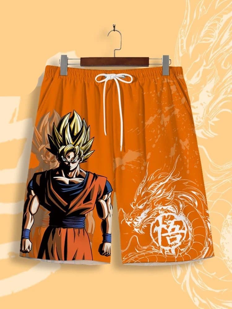 Seven Dragon Ball Monkey King Shorts Pantaloni casual da uomo Pantaloni larghi da uomo Pantaloni da spiaggia con stampa cartoon Pantaloni da pigiama