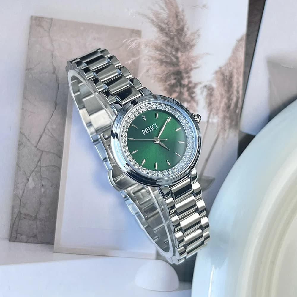 Orologi di Lusso per Donna, Elegante Quadrante in Cristallo, Movimento al Quarzo Giapponese, Cinturino in Acciaio Inossidabile, Orologio da Polso alla Moda per Signore