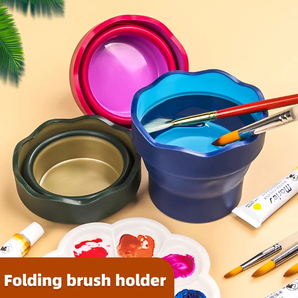 Faber Castell Secchio per lavaggio pittura ad acquerello Portatile scalabile telescopico Art Wash Pen Cup Pennello pieghevole Rondella Pittura Art