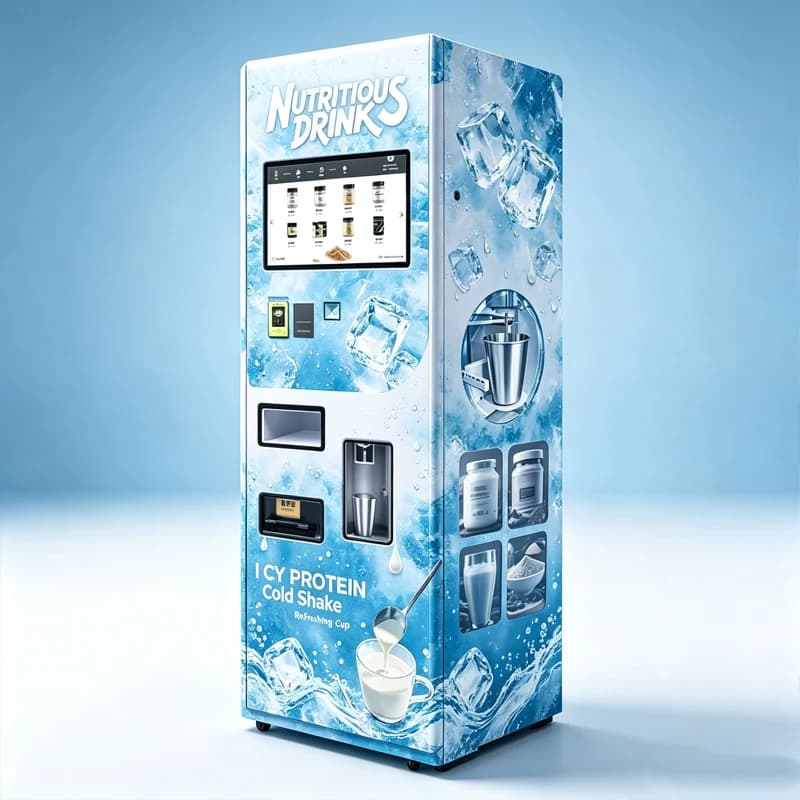 Commercial Cold Powder Drink Vending Machine Multi Formula Protein Shake Milk Tea Chocolate Vending Device Customized