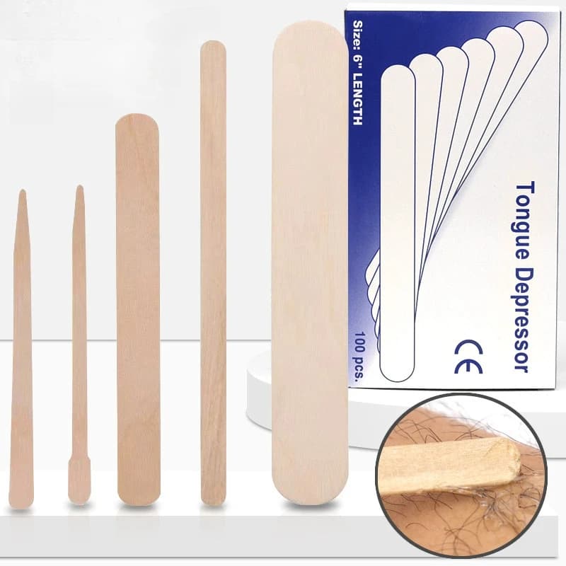 50/100PCS Bastoncini per depilazione usa e getta Abbassatore per la lingua Bastone per ceretta per tatuaggi in legno Confezione di carta individuale Strumento per tatuaggi