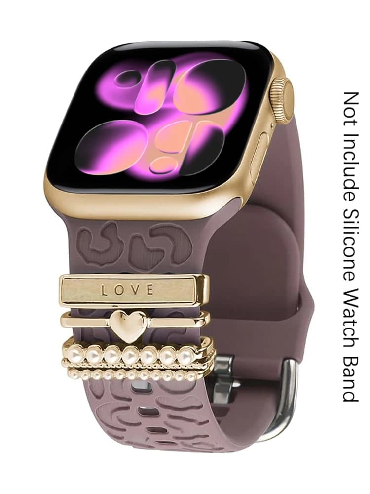 Decoration Charms For Apple watch band 11/10/9/Ultra/SE Diamond Jewelry silicone Bracelet for Samsung Galaxy/Huawei watch strap