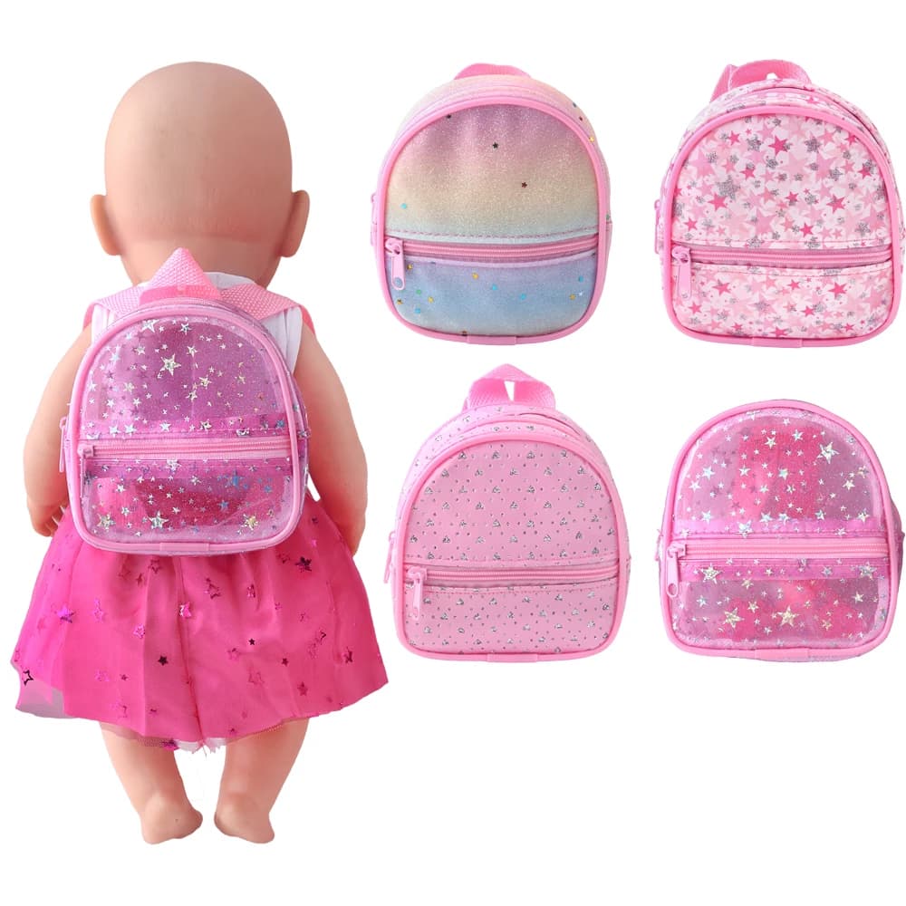 Zaino carino per bambole da 43 cm Bors & Generation American 18 pollici Girl Doll Giocattoli per bambini Accessori per bambole Zaino per cartoni animati