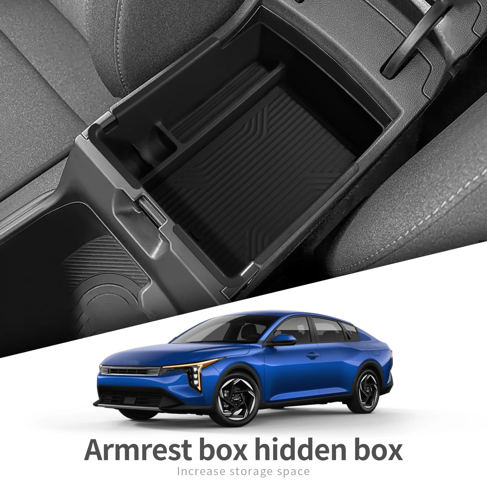Organizer per Console Centrale Auto Kia K4 2025, Vassoio Portaoggetti per Bracciolo, Accessori Interni Auto, Nero