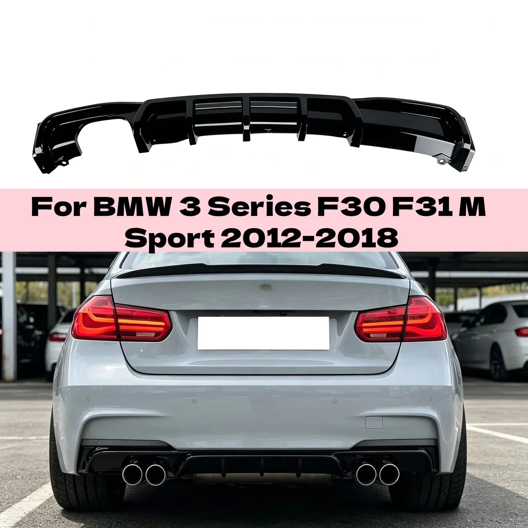 Per BMW Serie 3 F30 F31 M Sport 2012-2018: Diffusore Posteriore Stile Auto, Spoiler Paraurti, Splitter, Kit Carrozzeria Esterno