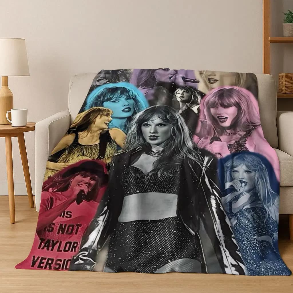 Coperta in flanella Fashion T-Taylor T-Swizzle Singer Star, morbida e calda, per letto, camera da letto, soggiorno, viaggio, picnic, regalo