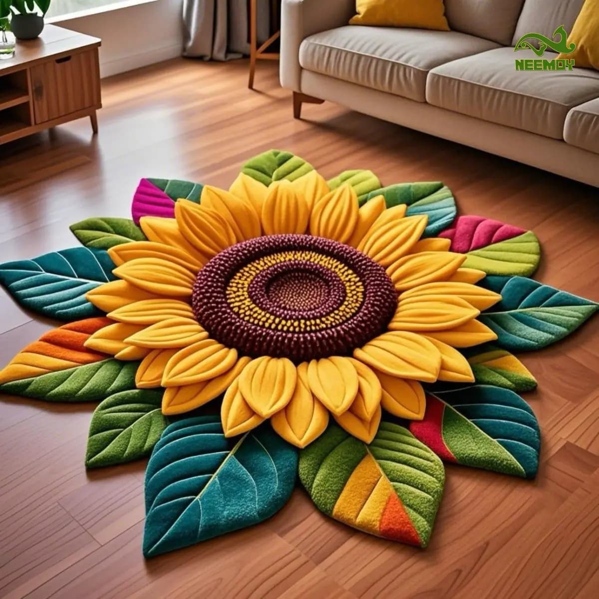 Tappeto girasole Decorazione del soggiorno Tappeto camera da letto per bambini Tappetino soffice Corridoio Tappeto per capelli antiscivolo Tappetino per camera di design sul comodino