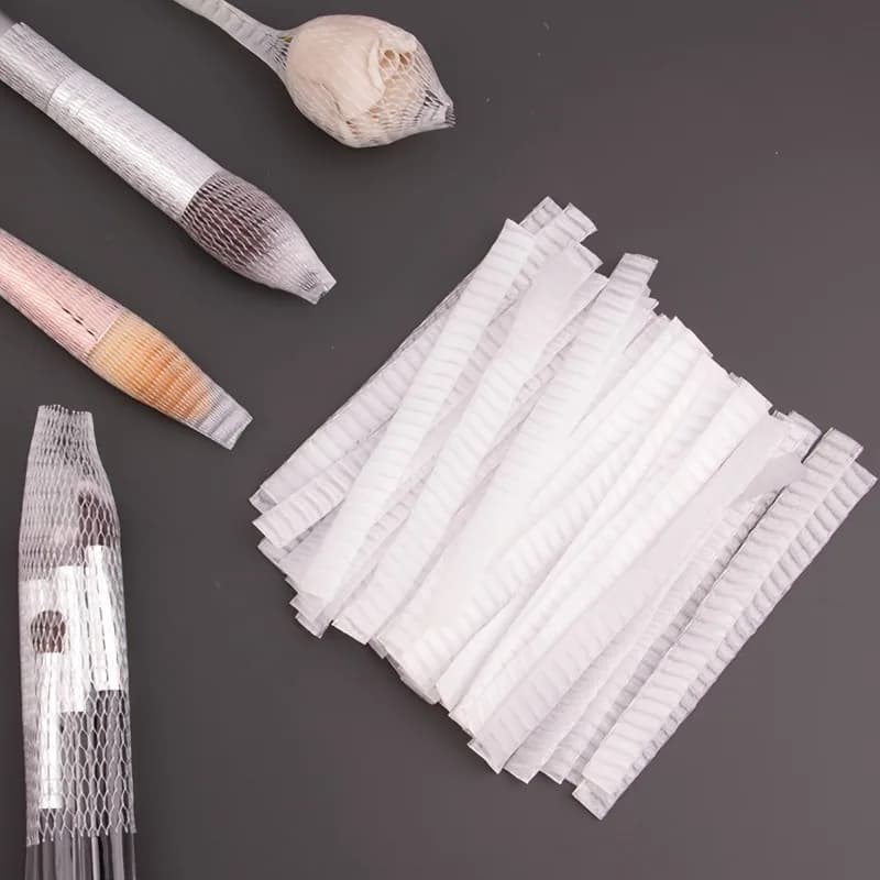 Protective net for cosmetic brushes to prevent brush hair from falling and to straighten brush hair