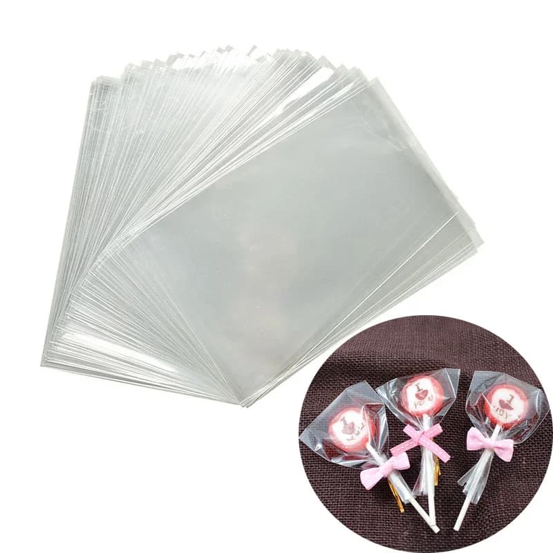 100 pz/pacco Trasparente Lecca-lecca Biscotto Sacchetto Trasparente Sacchetto di Cellophane Opp Piccolo Sacchetto di Plastica Confezioni Regalo Di Natale Forniture