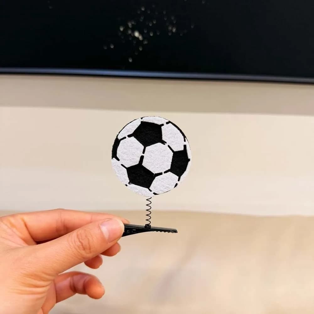 10pcs/set Flocking Soccer Hairpins Set Cute Duckbill Clip Basketball Hair Clips Alloy Volleyball Side Clip for Fans Women / Men