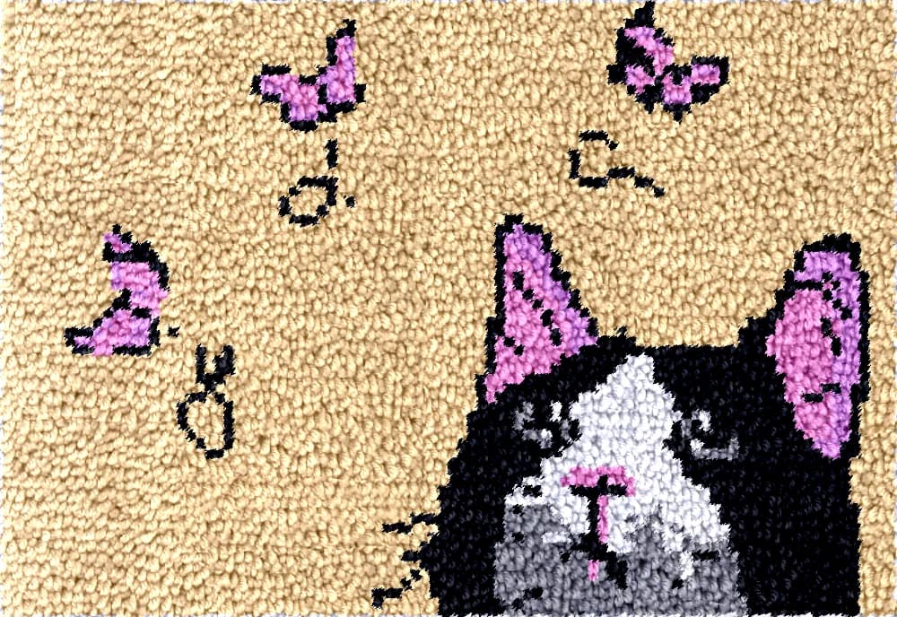 Cat Butterfly latch hook kits Carpet embroidery set smyrna canvas tapestry diy rugs bag making activite manuelle creatif adulte