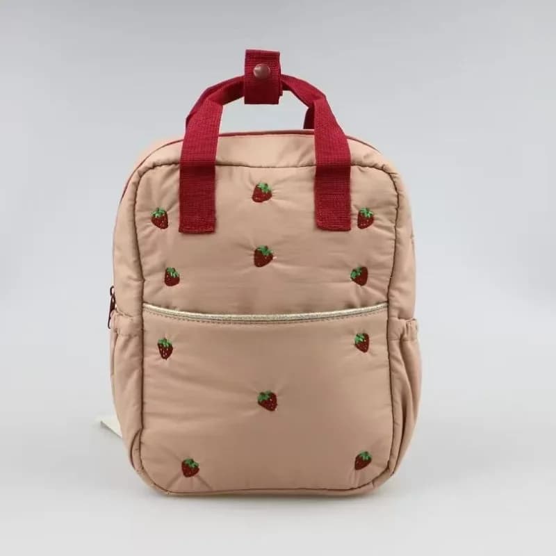 2026 New Cute Strawberry Embroidered Cartoon Women’s Backpack Student School Bag Casual Fashion Popular Travel Backpack