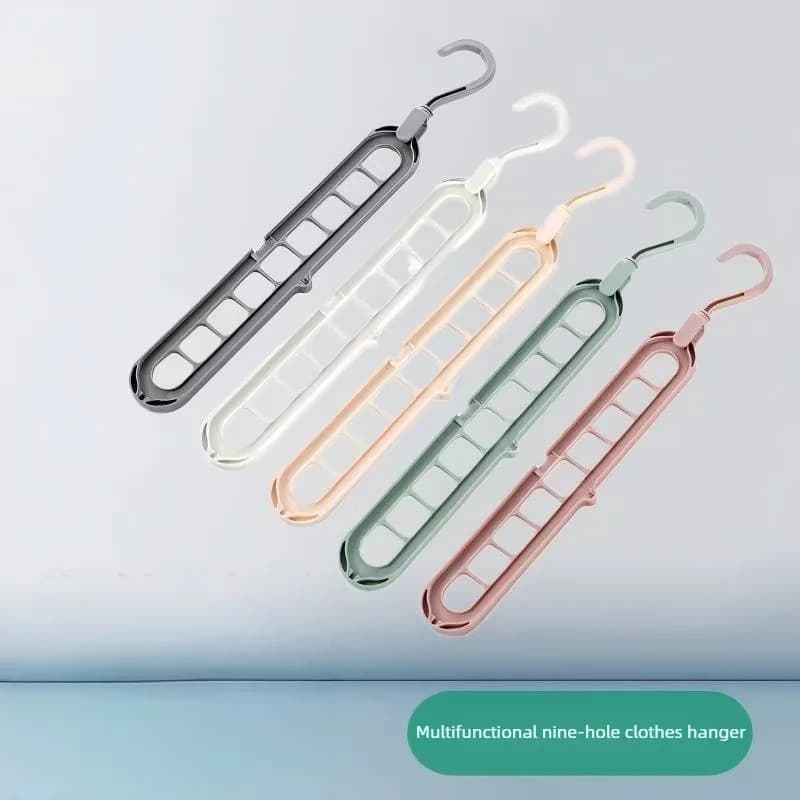 Coat racks 9 holes, 360° rotation, Multifunction Foldable Magic hanger for drying clothes in the Wardrobe