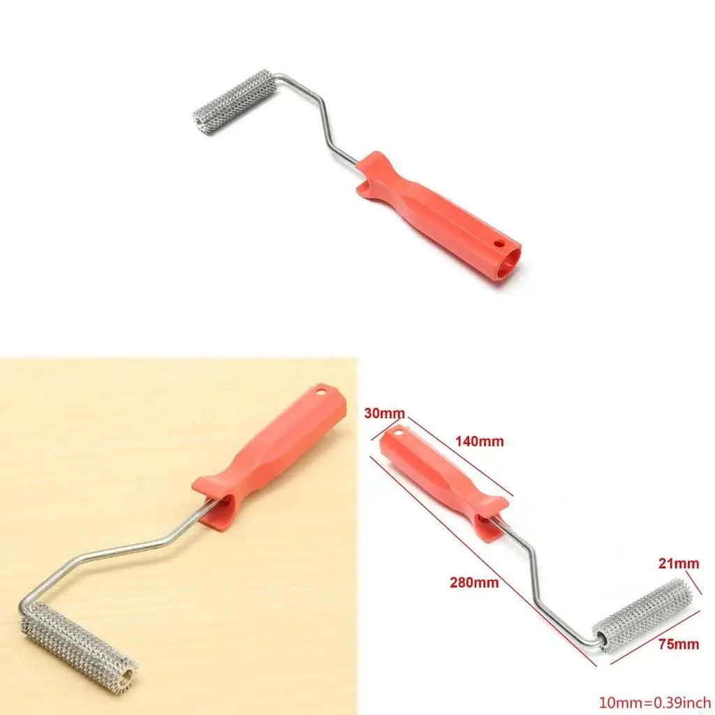 62KD 75x21mm Laminating Bubble Roller Aluminum Alloy Fiberglass Paddle Roller Bubble
